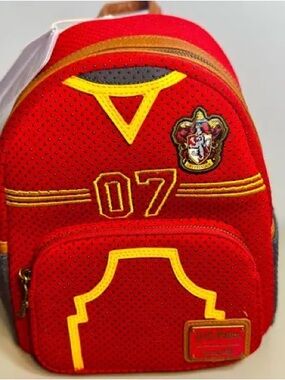 Loungefly Red Mini Backpack with Yellow Trim